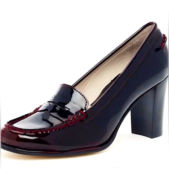 MICHAEL Michael Kors Bayville Plum Patent Leather Slip-On Loafer Heels, Size 5 - Picture 8 of 16